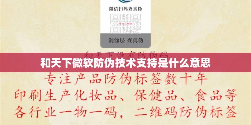 和天下微软防伪技术支持是什么意思